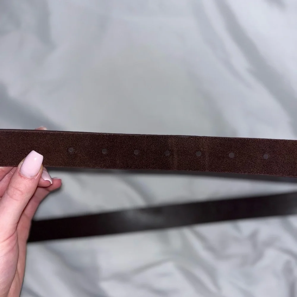 Madewell XS Suede Brown Leather Belt with Gold Buckle. Essential Accessory - Picture 9 of 14